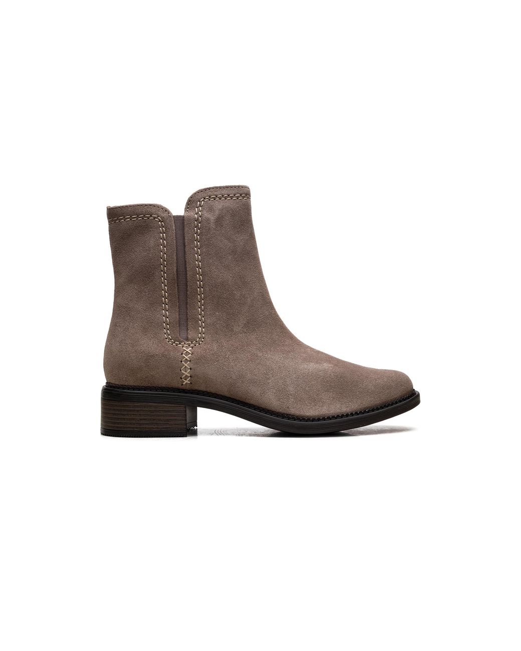 Clarks Brown Maye Zip "Pebble Suede" 26168073"