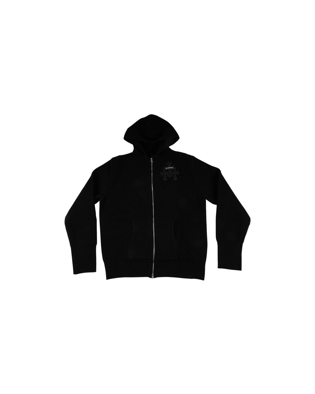 Chrome Hearts Black Cashmere Zip Up Sweater Chrm0949" for men