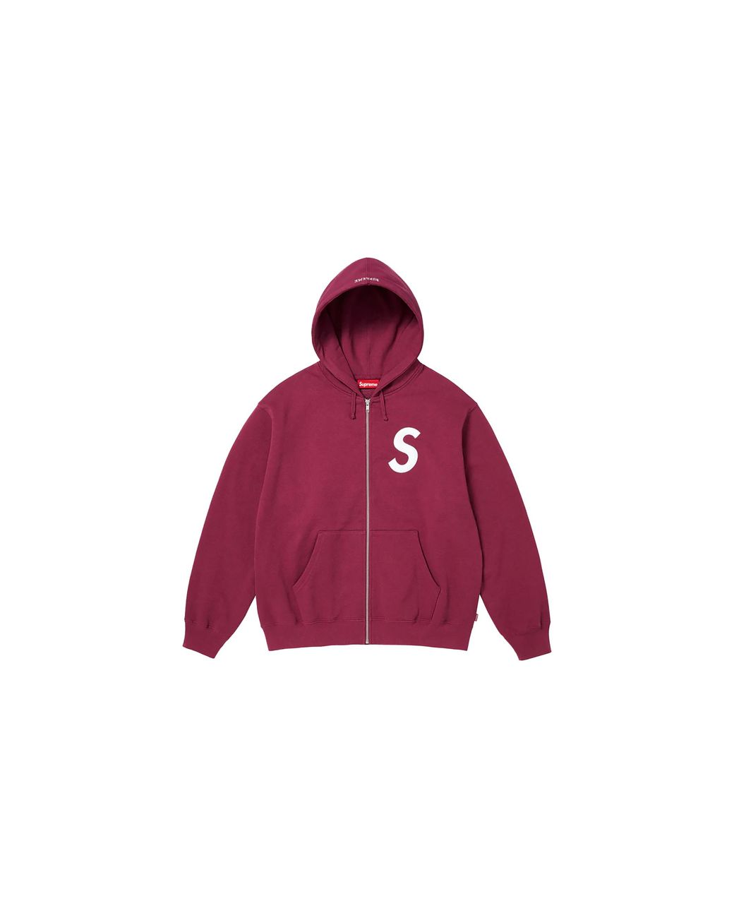 Supreme Red S Logo Zip Up Hooded Sweatshirt "Fw25