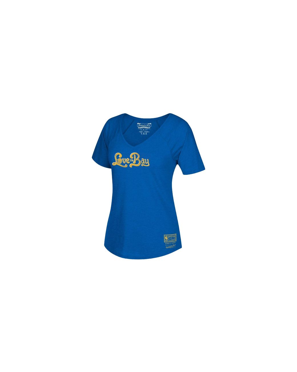 Mitchell & Ness Blue Nba Love The Bay V-Neck T-Shirt "Golden State Warriors