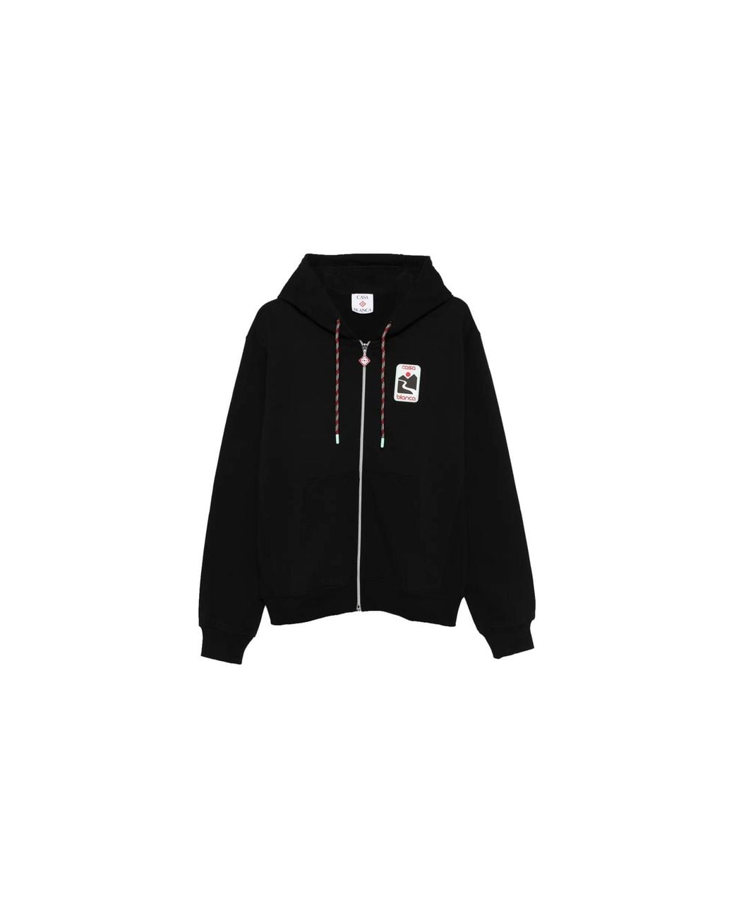 Casablanca Black Sunset Valley Rubber Patch Zip-Through Hoodie U Mpf25 Jtp 150 01" for men