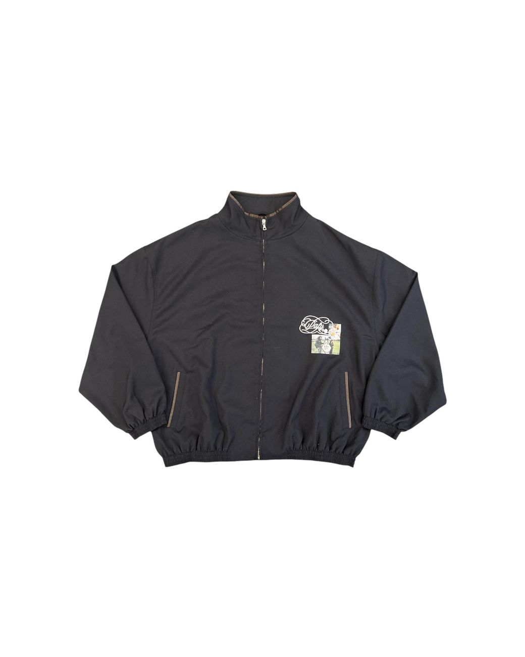 PALY Black Printed Art Track Jacket 7U001Q1010Nvy" for men