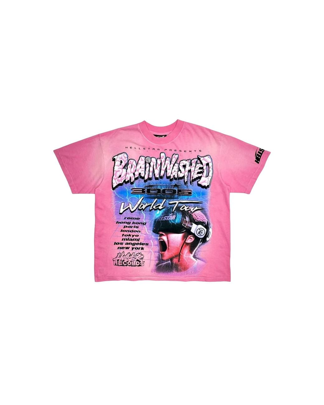 HELLSTAR Black Studios Brainwashed World Tour Short Sleeve T-Shirt Hsr116" for men