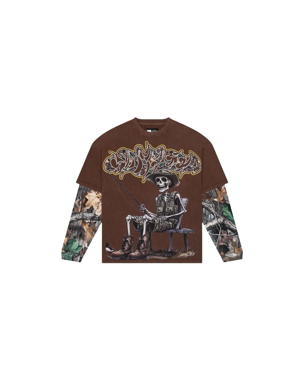 GODSPEED NEW YORK Black Gone Fishing Layered T-Shirt Magbeuk7" for men