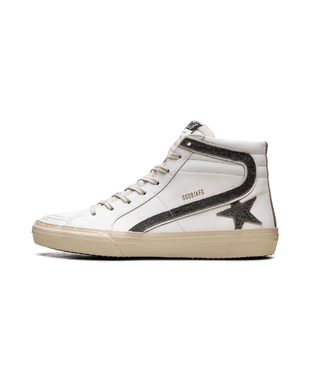 Golden Goose Deluxe Brand Black Slide Lab Leather With Star And Flash for men