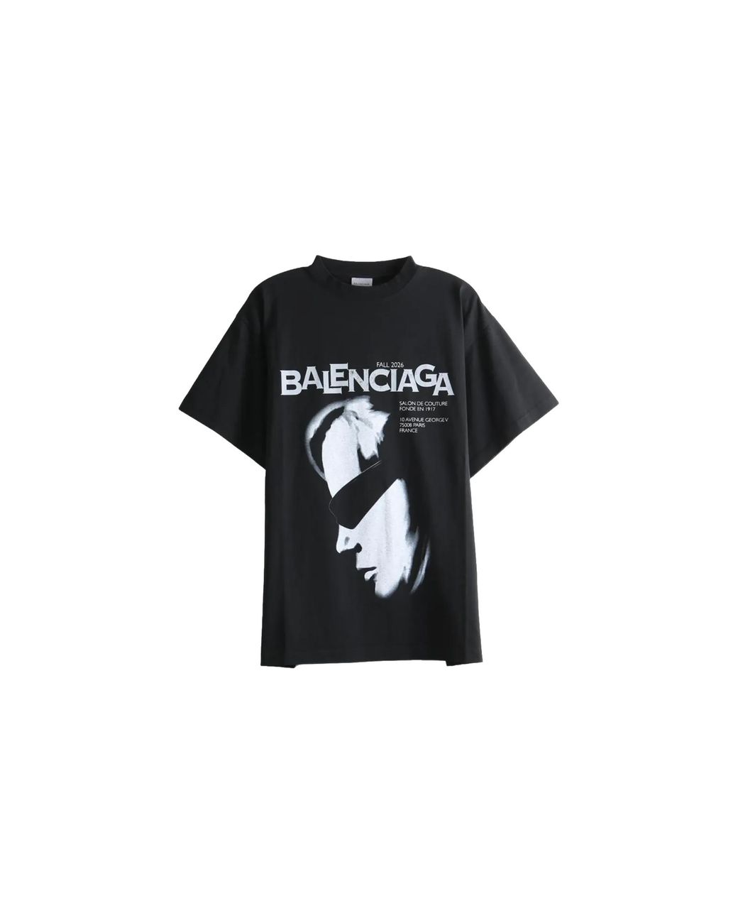 Balenciaga Black Oversized Graphic Print T-Shirt 850345Tuvo51000" for men