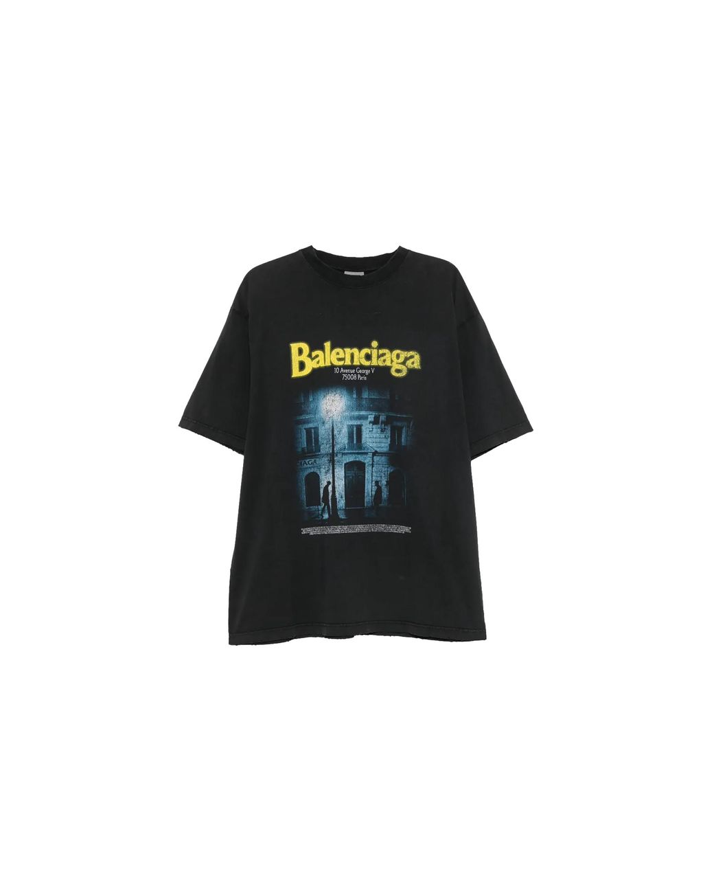 Balenciaga Black The Address Medium Fit T-Shirt "Faded Washed" 764235Tuvo61041" for men