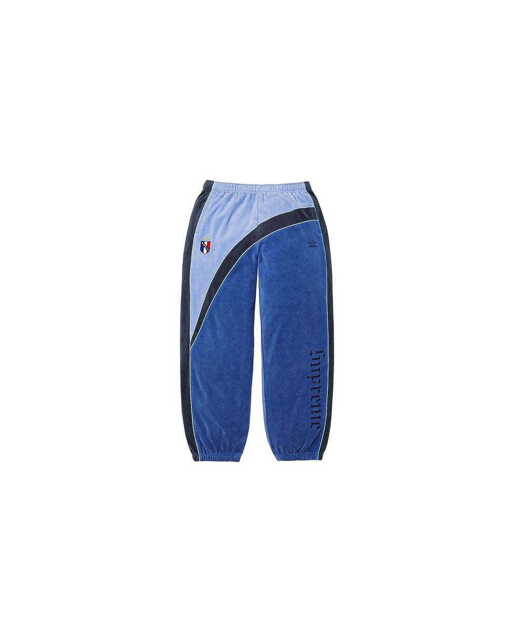 Supreme Blue Umbro Velour Track Pants "Fw26