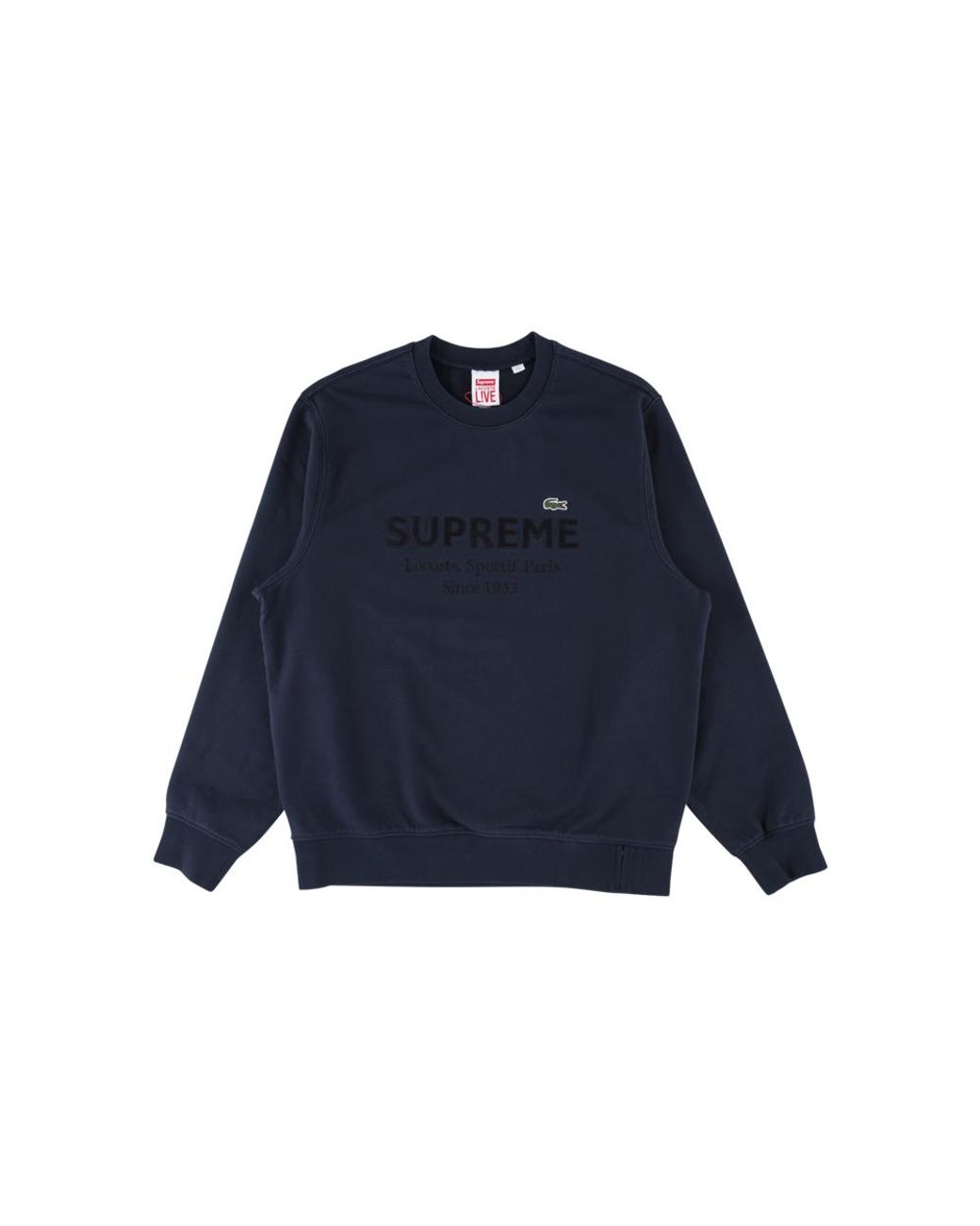 Supreme Lacoste Crewneck T-shirt 'ss 18' in Navy (Blue) for Men - Save