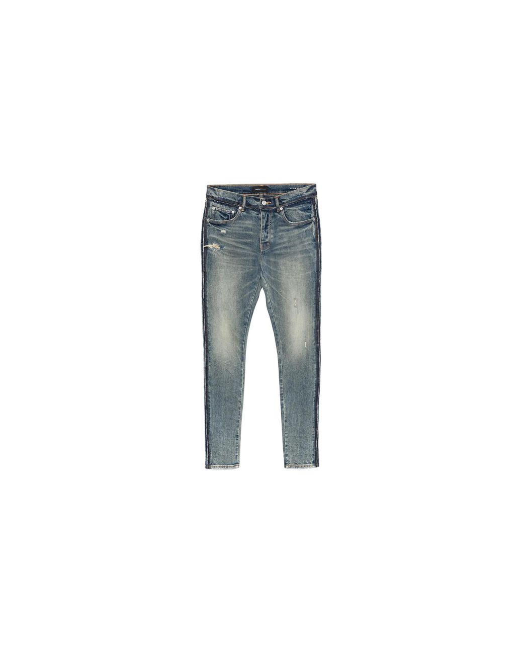 Purple Brand Black Skinny Shadow Seam Coated Jeans "Dark" P001 Stkd424" for men