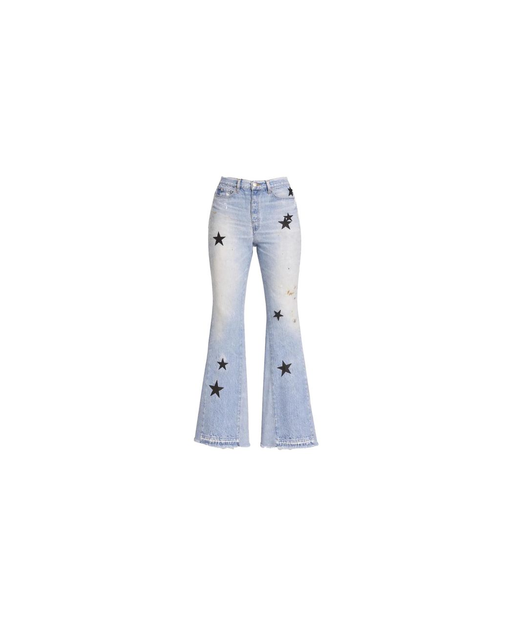 Amiri Black Leather Star Recon Flare Jeans "Multi" Y0W01406Rd Mui"