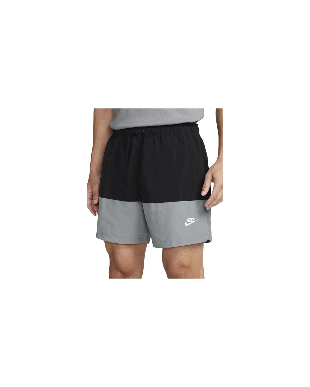 Nike Black Club Woven Color-Blocked Shorts Smoke Fb7811 010" for men