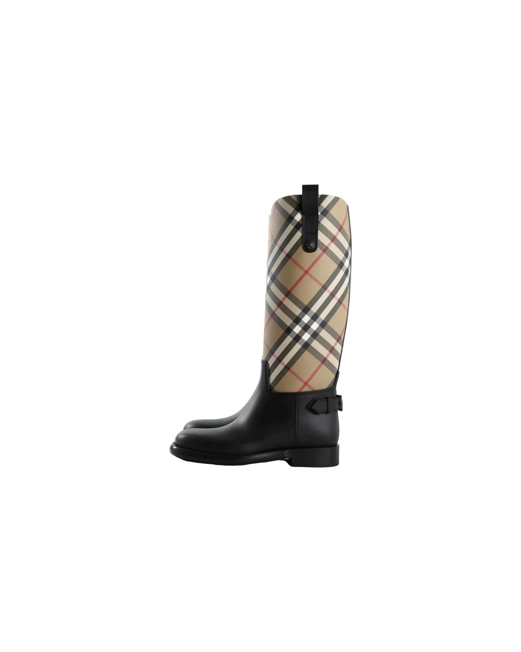 Burberry Black Check Cavalier Outdoor Boots "Archive" 8135195"