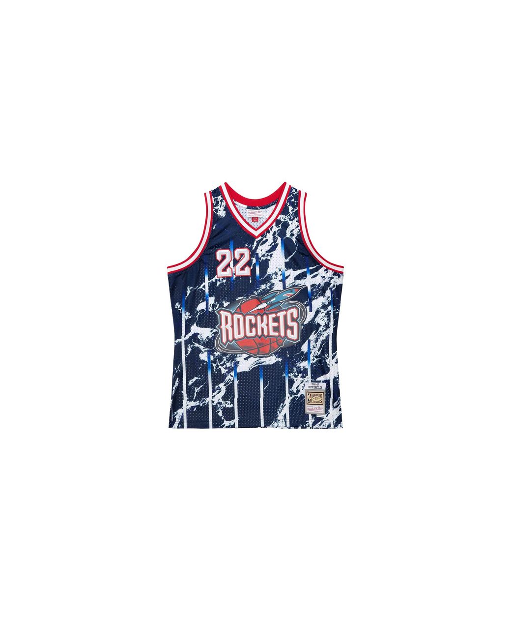 Mitchell & Ness Black Marble Swingman Jersey "Nba Houston Rockets 1996 Clyde Drexler" Tfsm1278 Hro96Cdrblue" for men