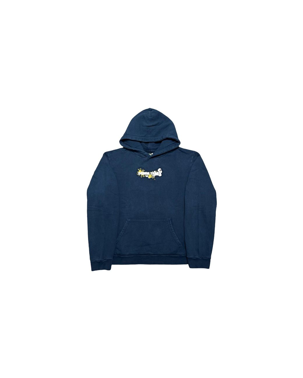 DENIM TEARS Blue Embroidered Floral Logo Hoodie Dt282" for men
