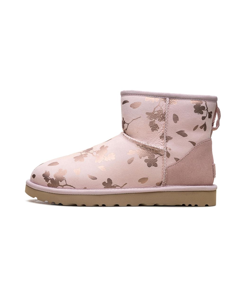Ugg Black Classic Mini "Floral Foil Fleece Lined" 1118163 Slpn"