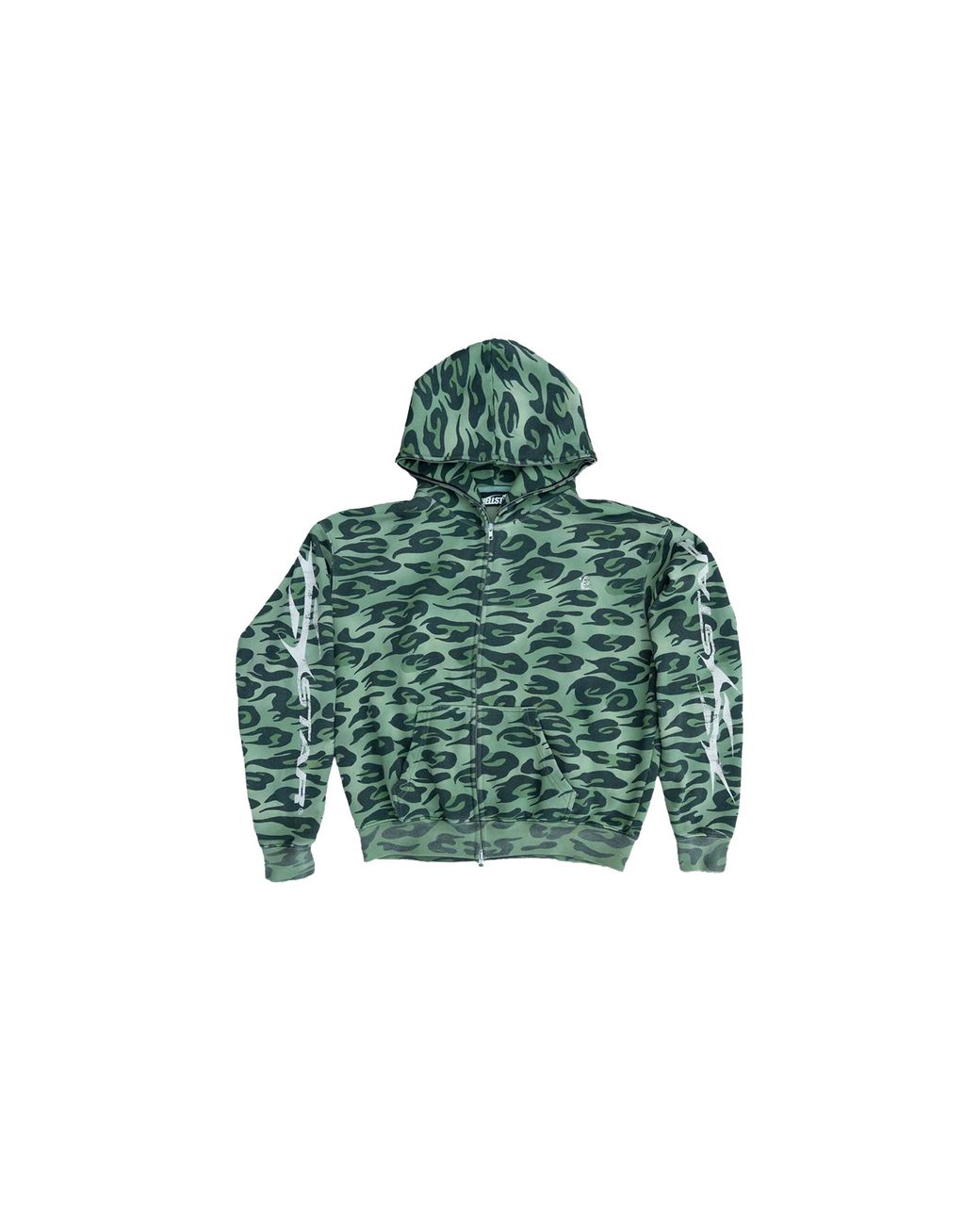 HELLSTAR Green Cheetah Zip-Up Hoodie Hsr070" for men