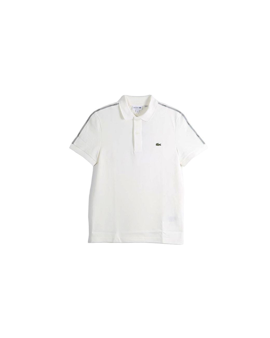Lacoste Black Regular Fit Logo Stripe Polo Shirt "Flour" Ph0897 70V" for men