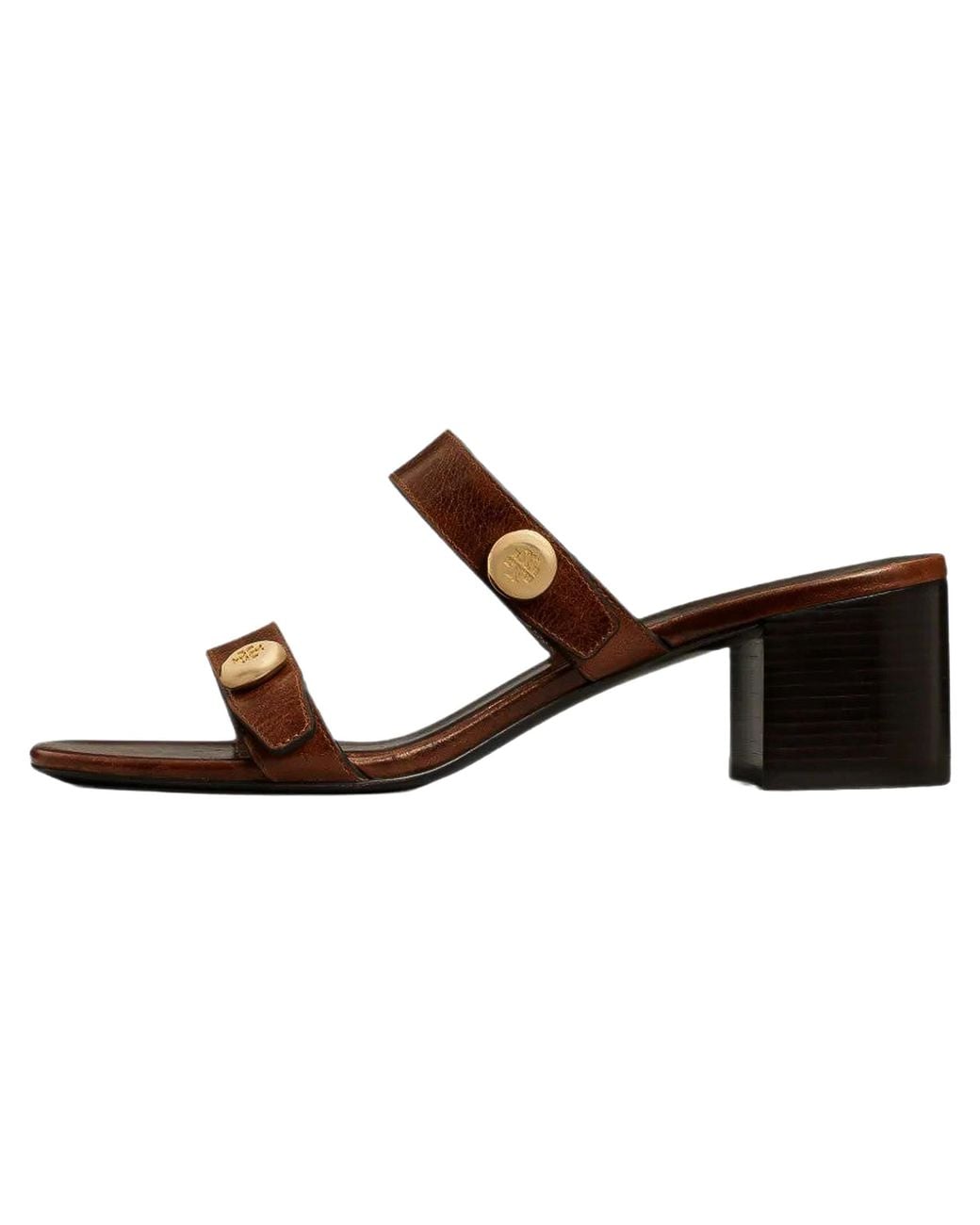 Tory Burch Black Romy City Sandals "Milk Chocolate" 183429 298"