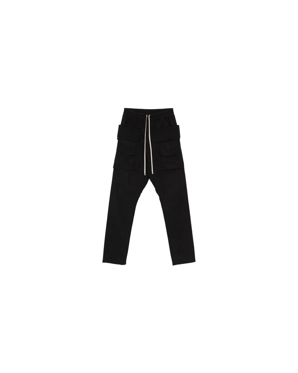 Rick Owens Black Hollywood Creatch Wide Drawstring Cargo Pants Du01F4376 Cr 09" for men