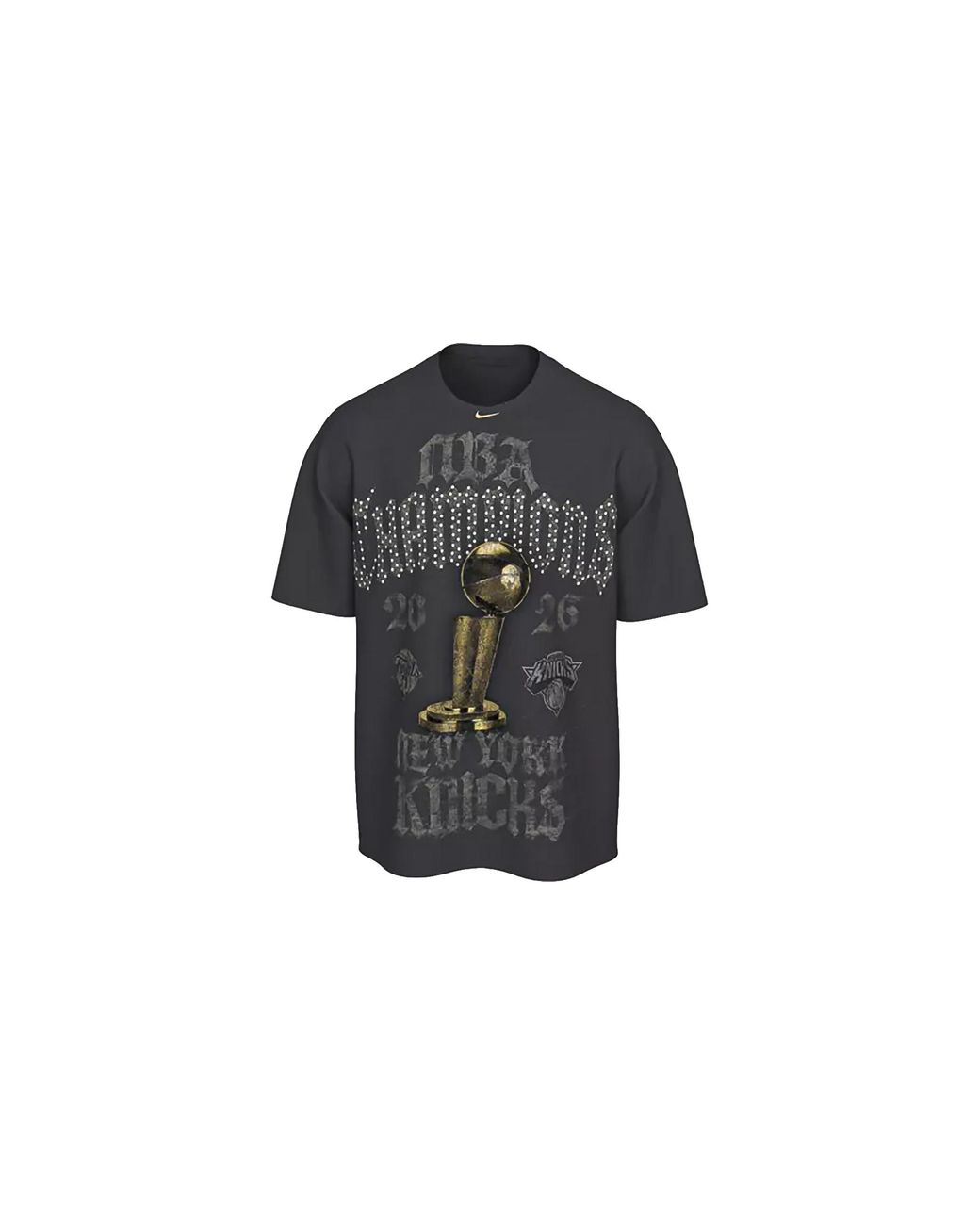 Nike Black New York Knicks Nba Champion T-Shirt With Rhinestones 0004" for men