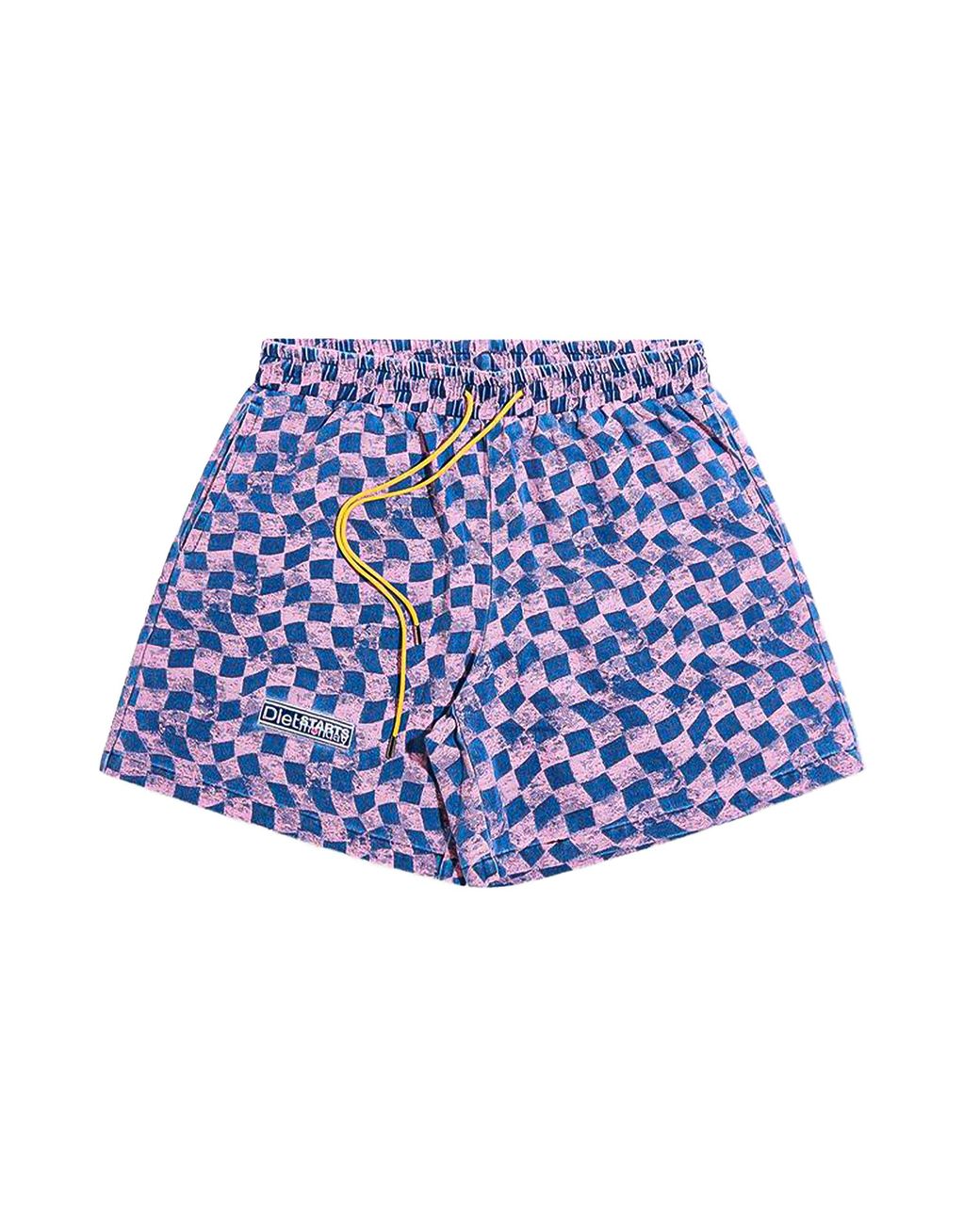 DIET STARTS MONDAY Blue Warped Checkered Shorts Dsm Sum26 028" for men