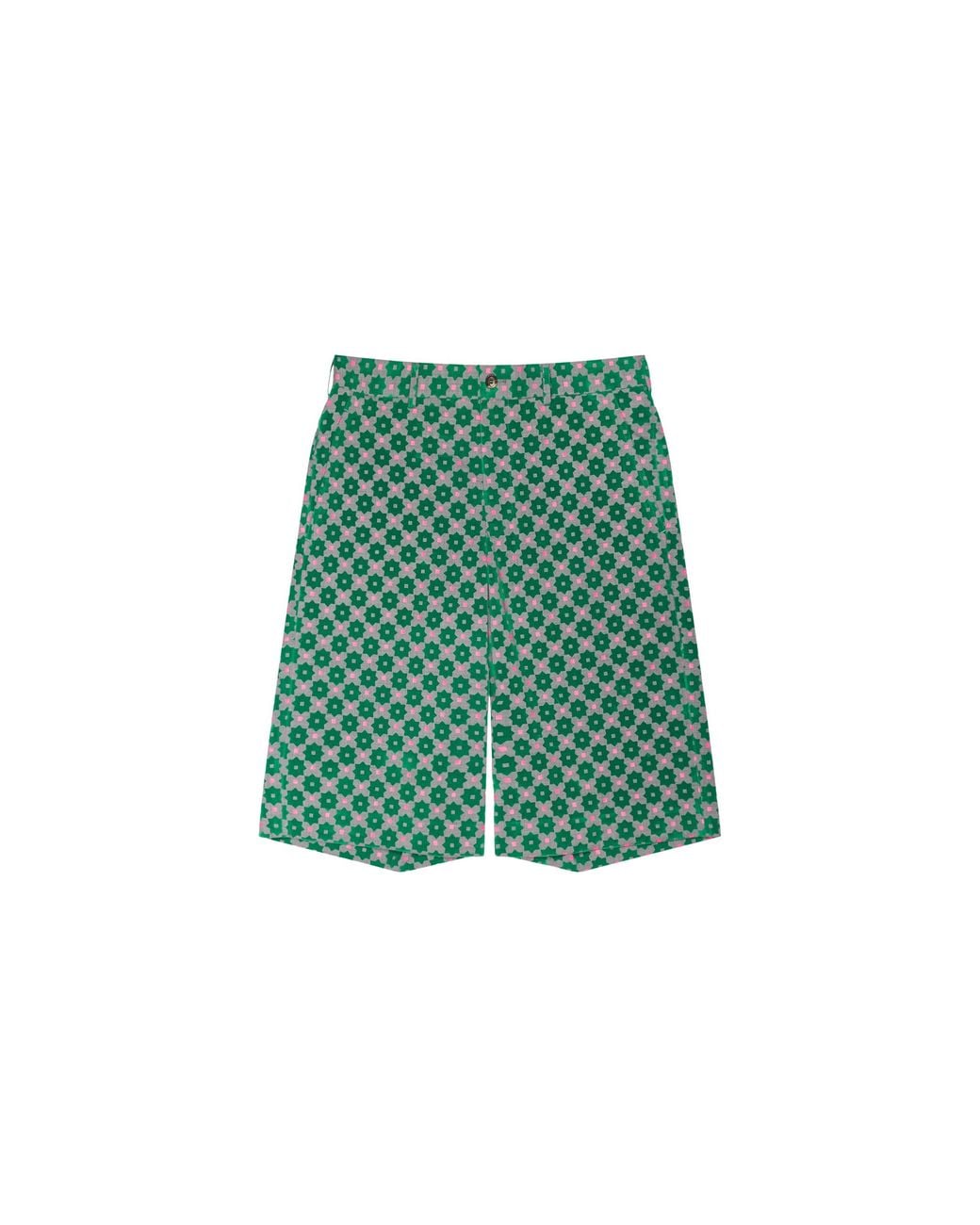 Comme des Garçons Green Printed Shorts Cdp-Mbtm-0004" for men