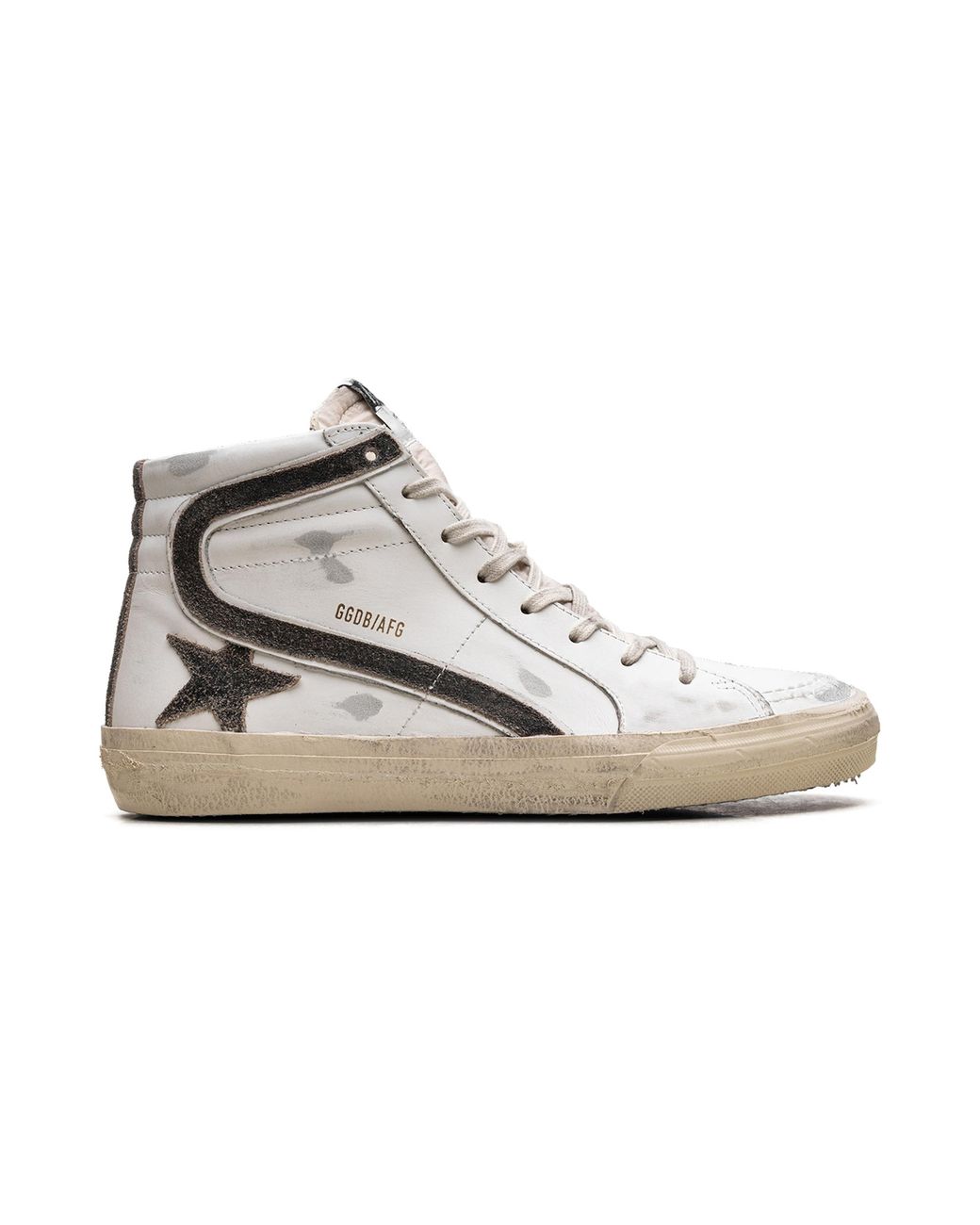 Golden Goose Deluxe Brand Black Slide Lab Leather With Star And Flash for men