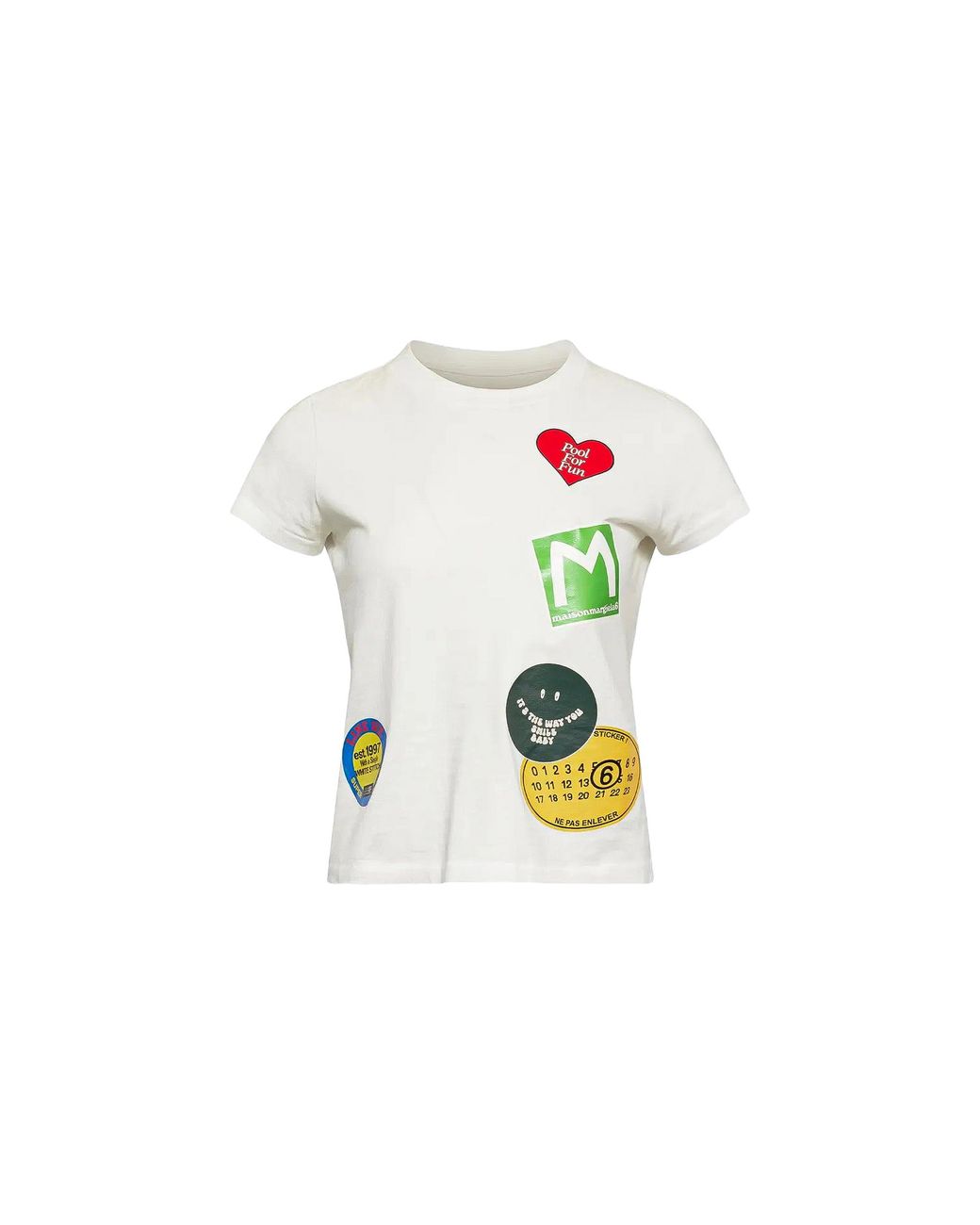 MM6 by Maison Margiela Black Pool For Fun Stickers T-Shirt "Off" S52Gc0373M20050101"