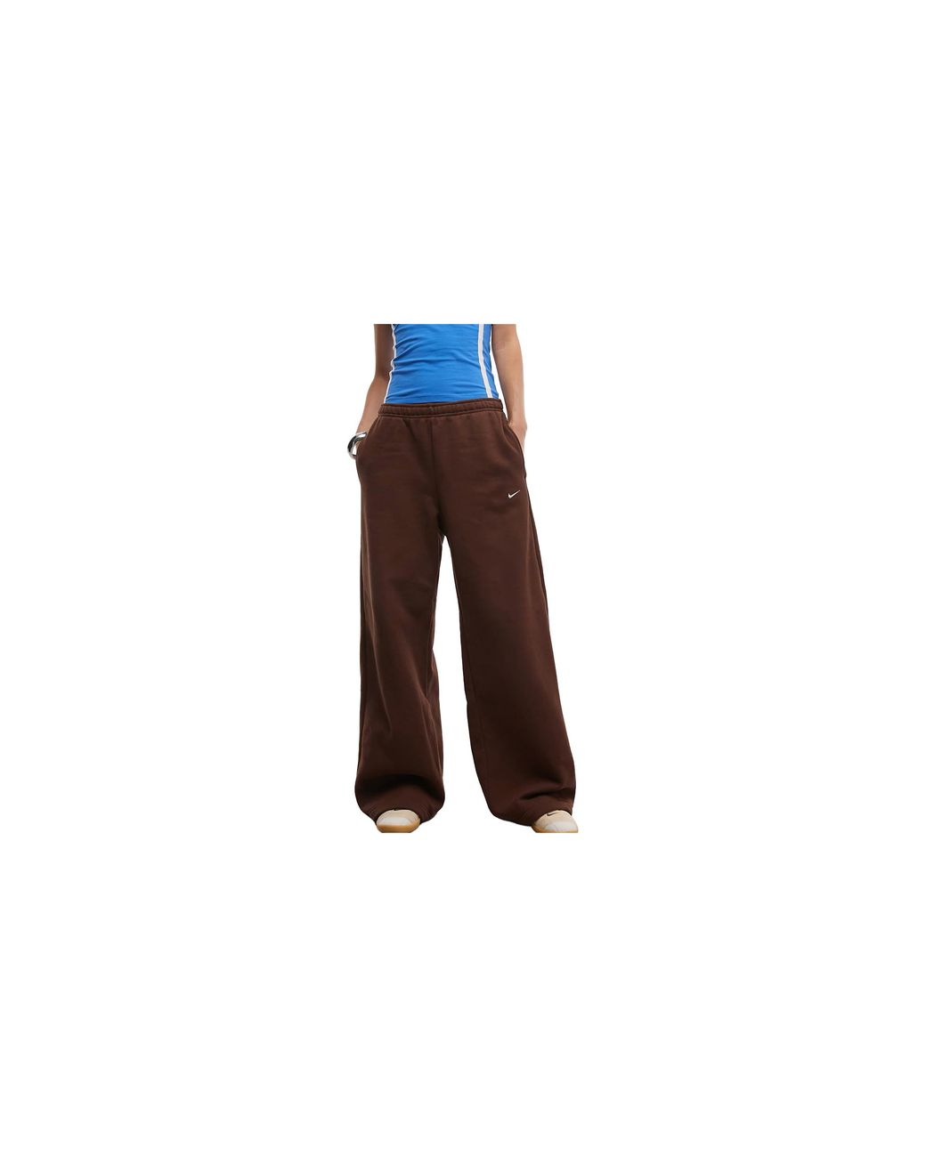 Nike Black Studio Fleece Mid-Rise Wide-Leg Sweatpants "Cacao Wow Sail" Iu1958 259"