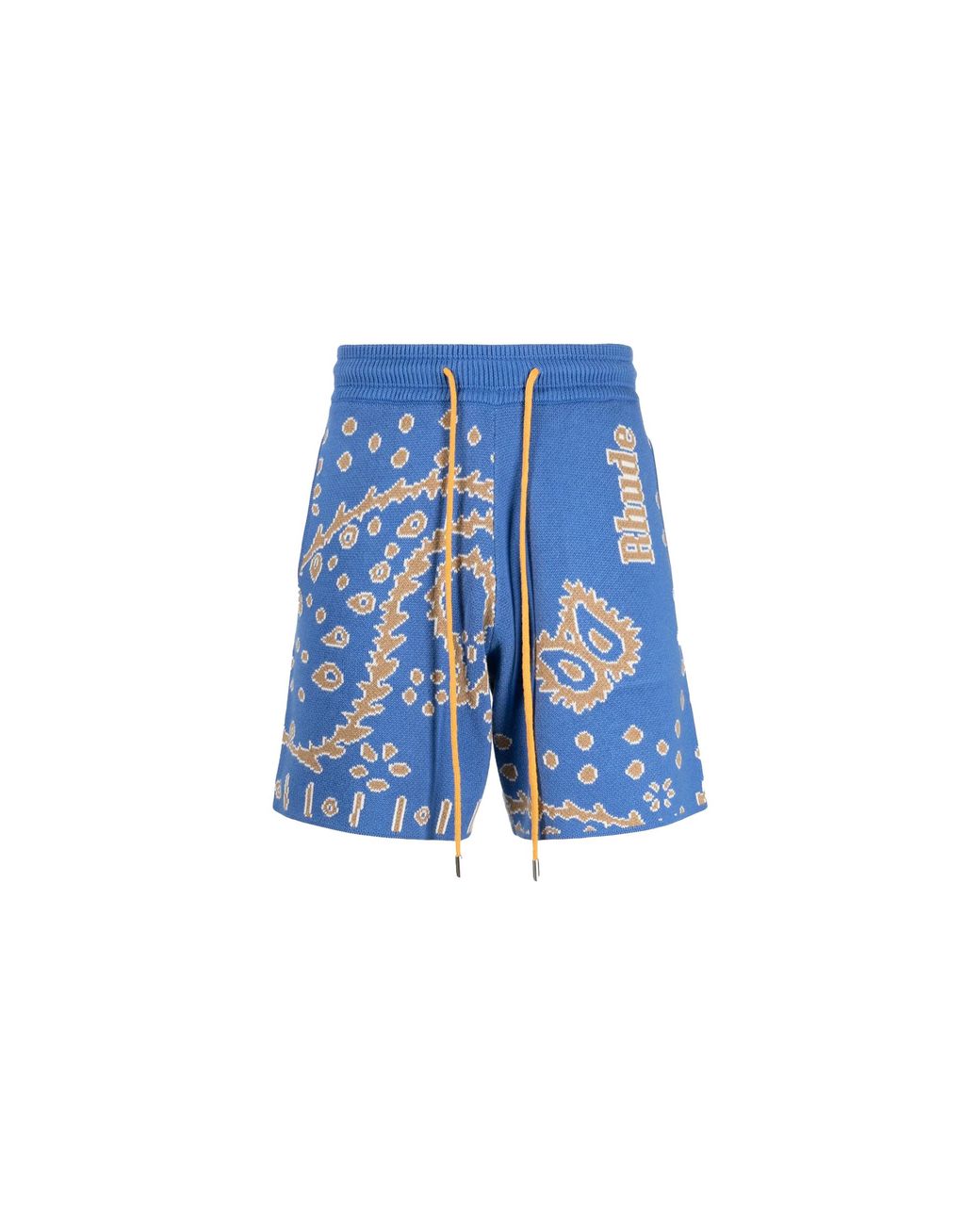 Rhude Blue Bandana Knit Short Tan Creme" Rhps23Sh02822190" for men