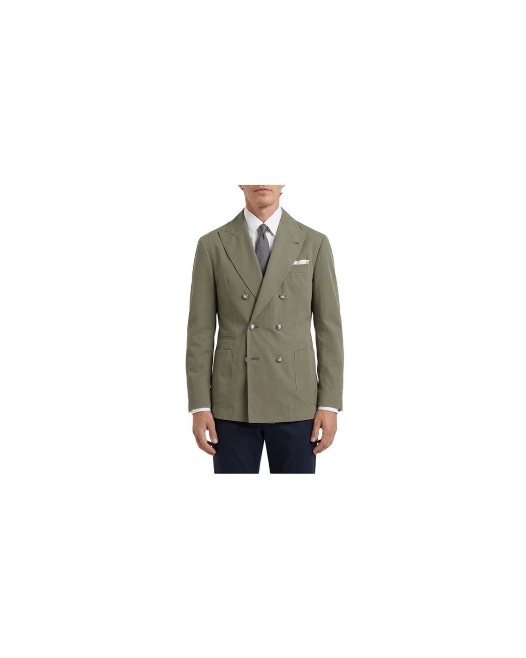 Brunello Cucinelli Black Cotton Double Breasted Blazer Brun2605" for men