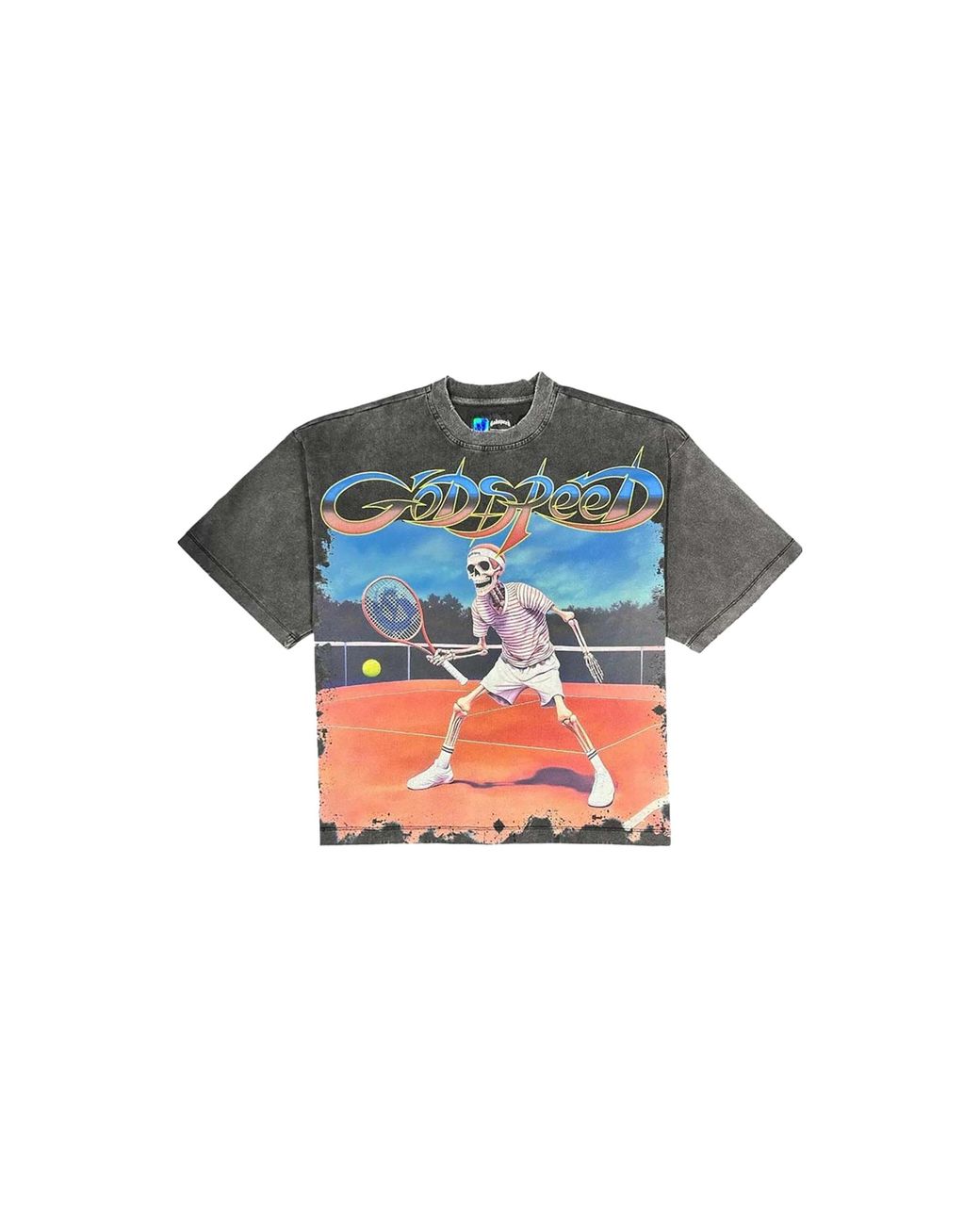 GODSPEED NEW YORK Black Top Spin T-Shirt Wash" Gs Tee 35239 K7L" for men