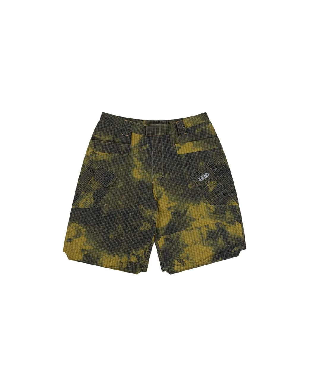 Pleasures Green Oval Tactical Cargo Shorts P25Su027" for men