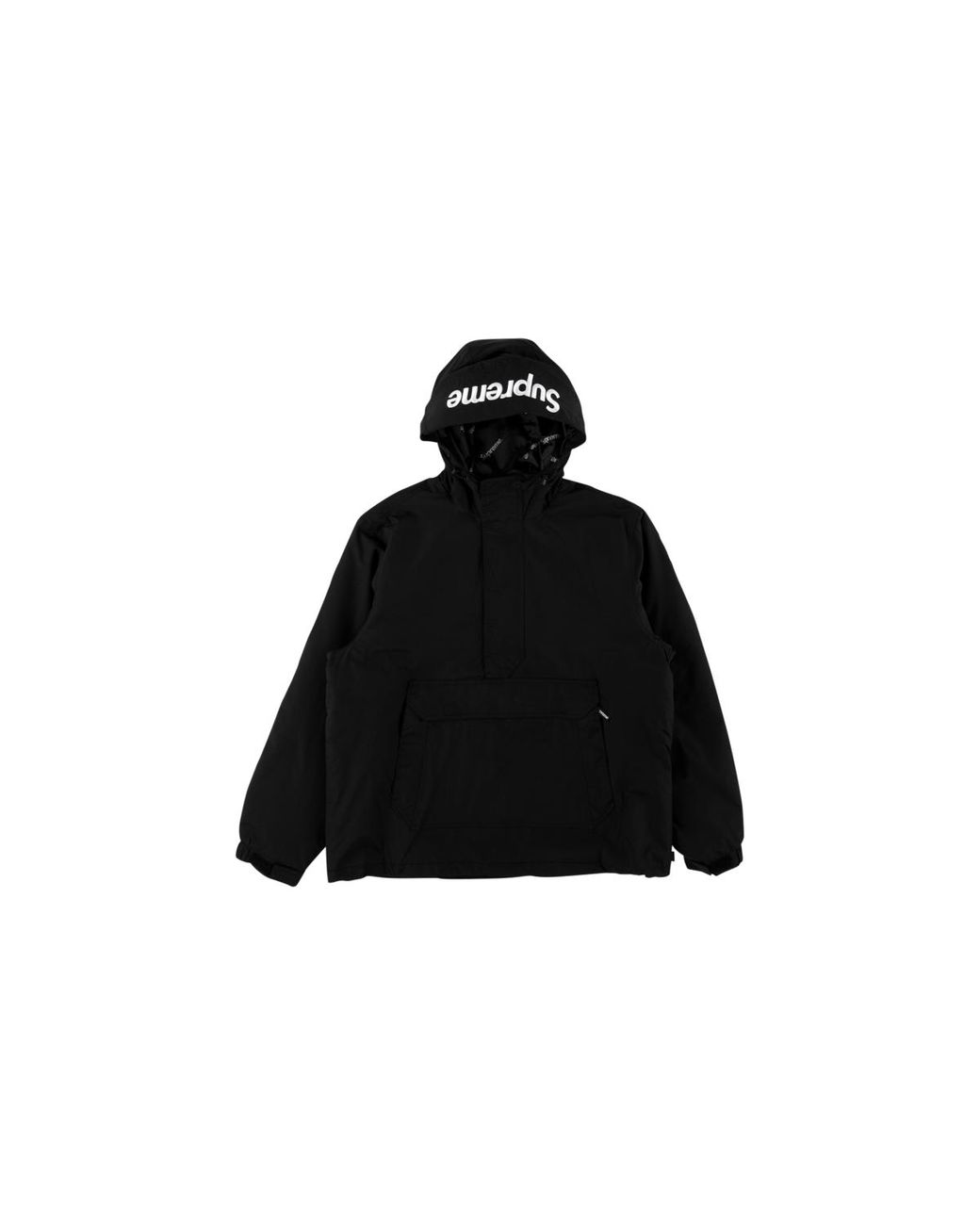 Supreme Black Hooded Logo Half Zip Pullover "Fw17" Su3766"