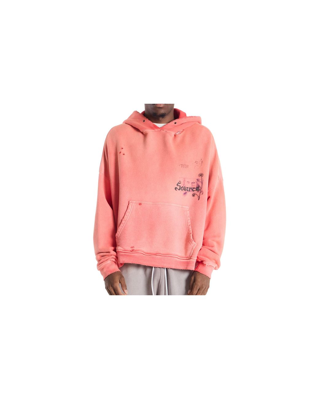 PALY Pink Source Family Hooded Sweatshirt 4U003Q3009Org" for men