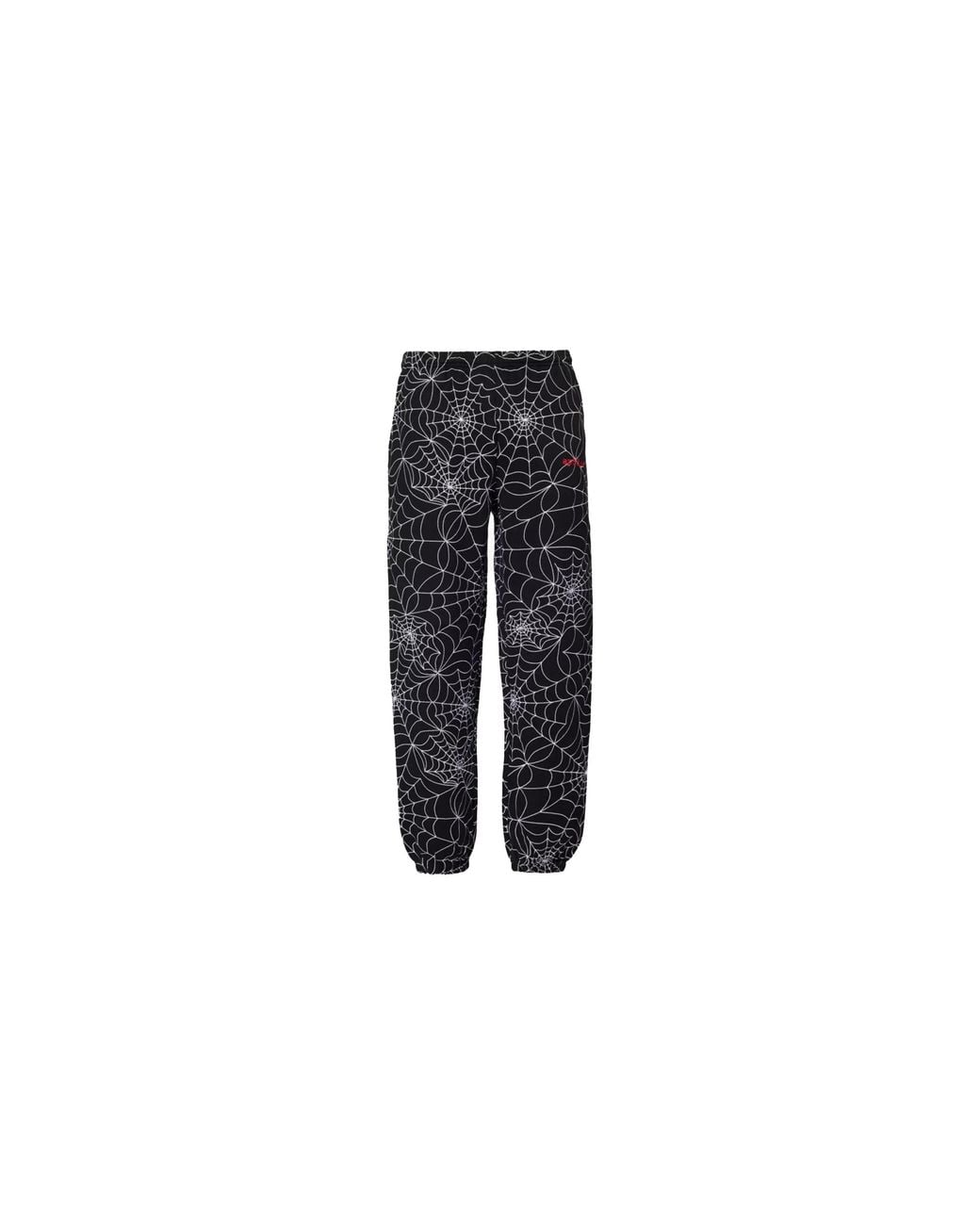 Sp5der Black Embroidered Aop Sweatpants 175" for men