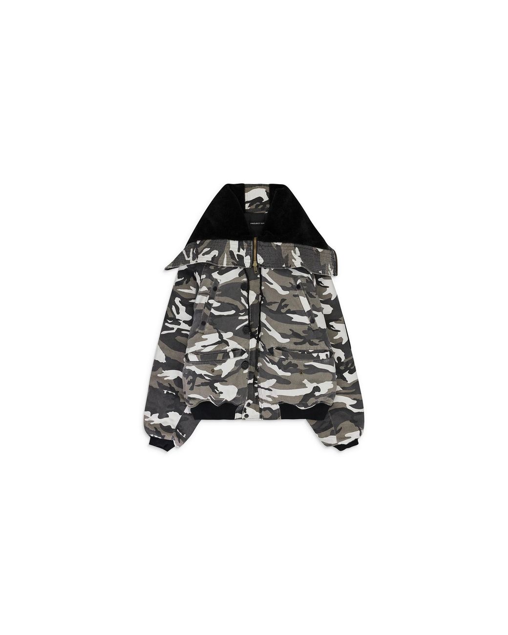 PROJECT G/R Black Oversized N2B Bomber Jacket "Camo" Pgr Xotw 0007" for men