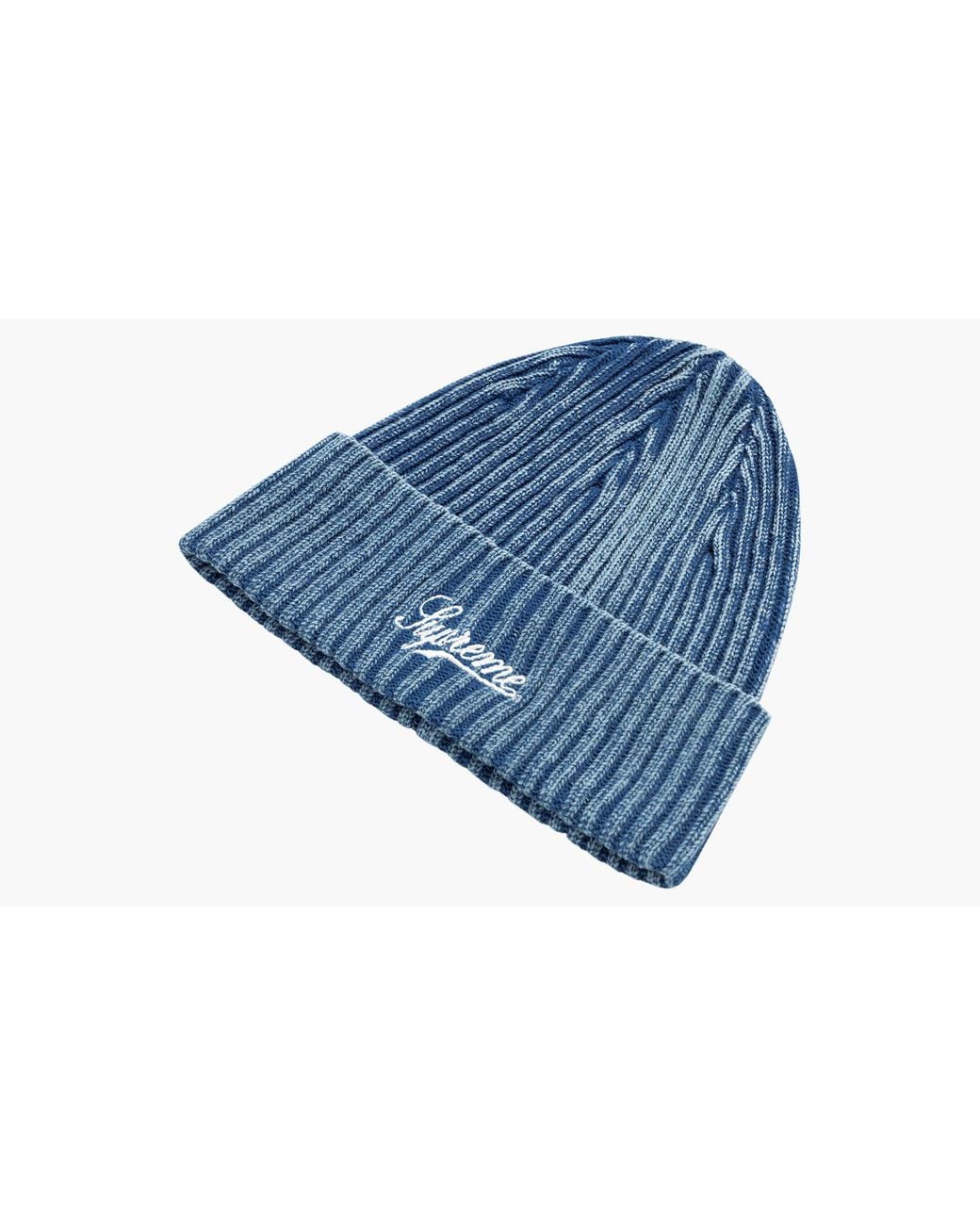 Supreme Blue Bleached Rib Beanie "ss 21"
