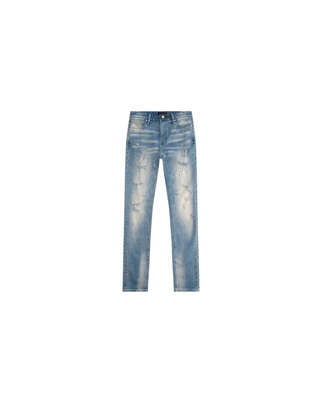 RTA Black Bryant Light Wash Distressed Denim Mf24D830 B1205Lwdis" for men