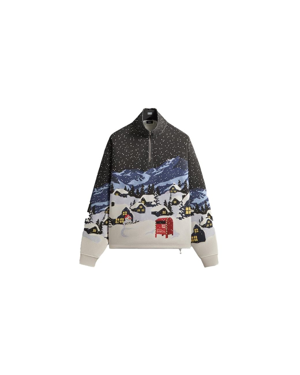 Kith Black Mas Village Quarter Zip Khm034427 001" for men