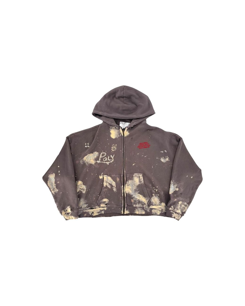 PALY Black Distressed Zip Hoodie Pdzhb 3043" for men