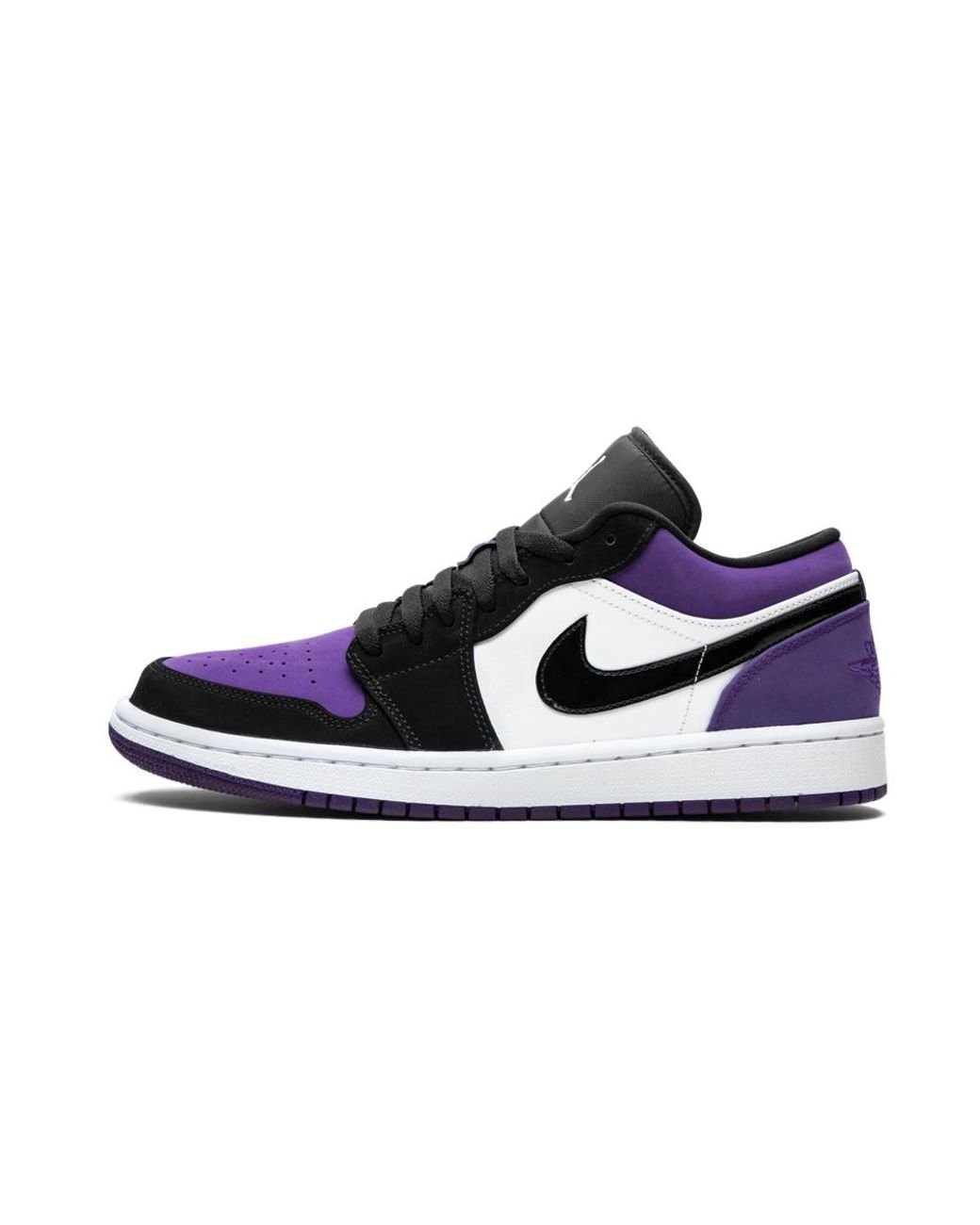 purple white nike shoes
