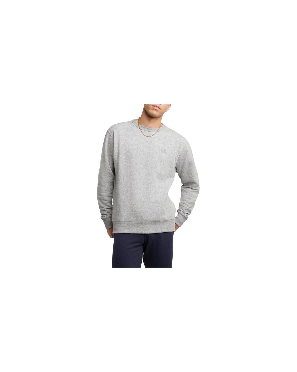 Champion Black Pullover Crew Sweatshirt "Oxford" Cs0888 806" for men