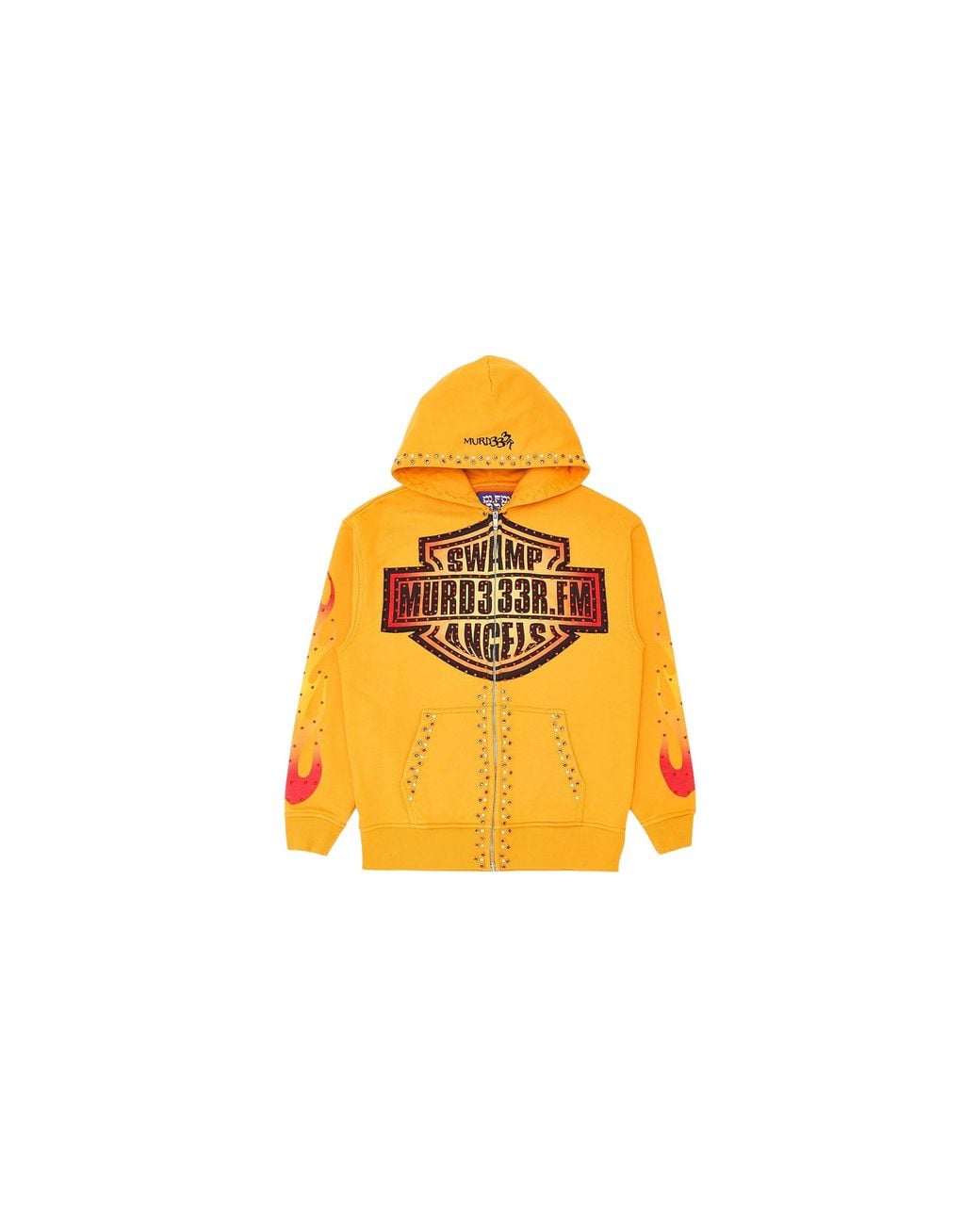 Murd333r.fm Black Chop333R Rhinestone Logo Hooded Sweatshirt Multi" Mrd007" for men