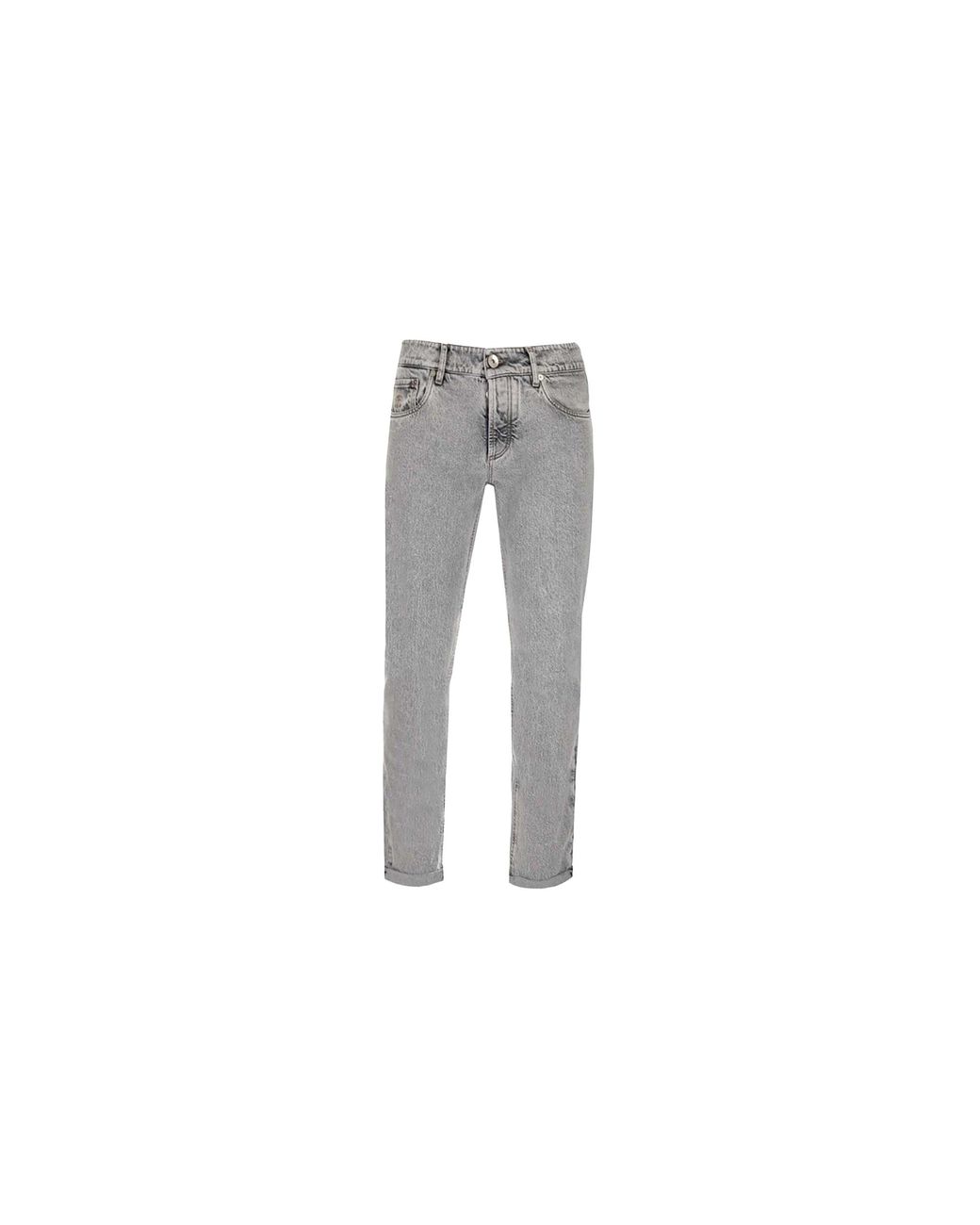 Brunello Cucinelli Black Straight-Leg Denim Jeans "Stonewashed" Brun134" for men