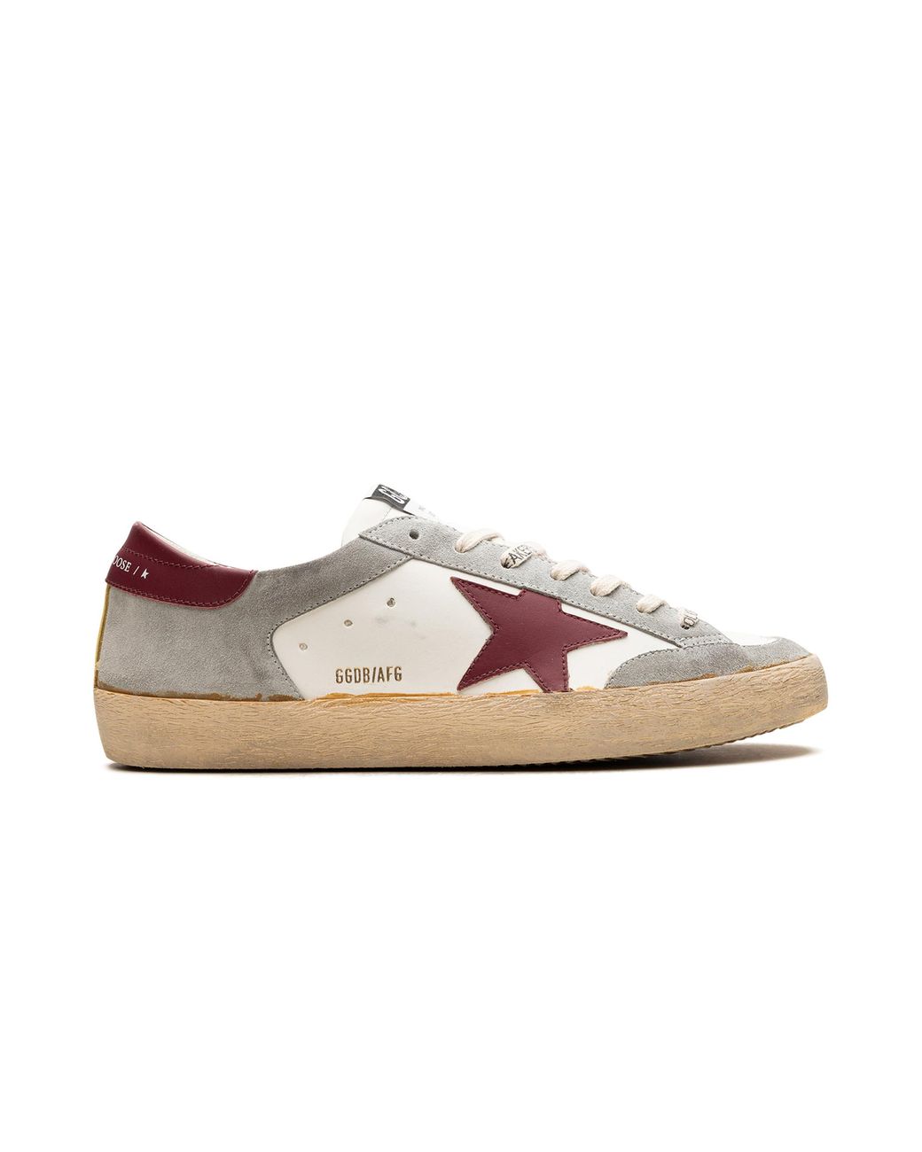 Golden Goose Deluxe Brand Black Super-Star Penstar Leather And Suede Upper Leather Star And Heel Ice Bordeaux" Gmf00108.F005074.11633" for men