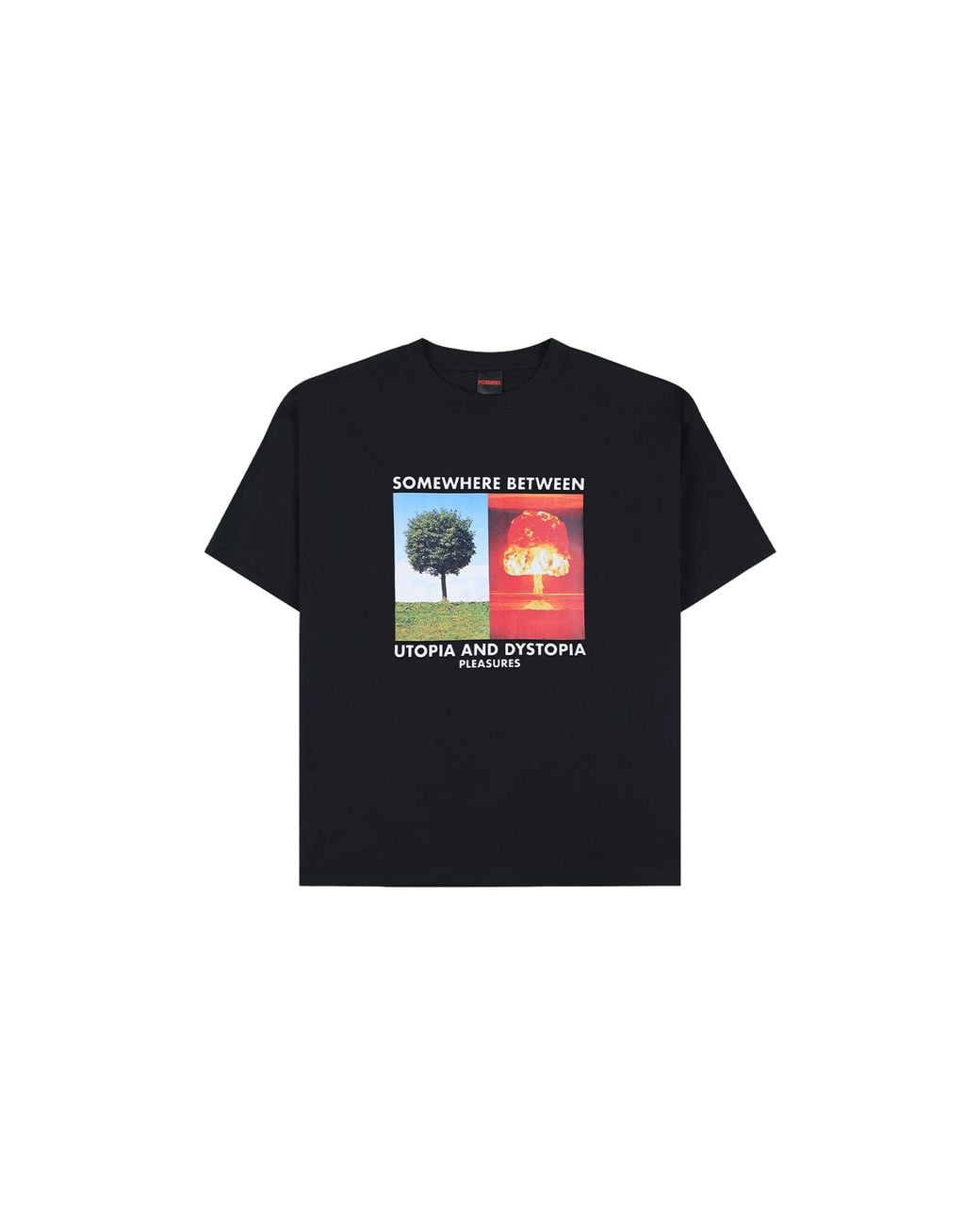 Pleasures Black Somewhere Ss T-Shirt P26F050- for men