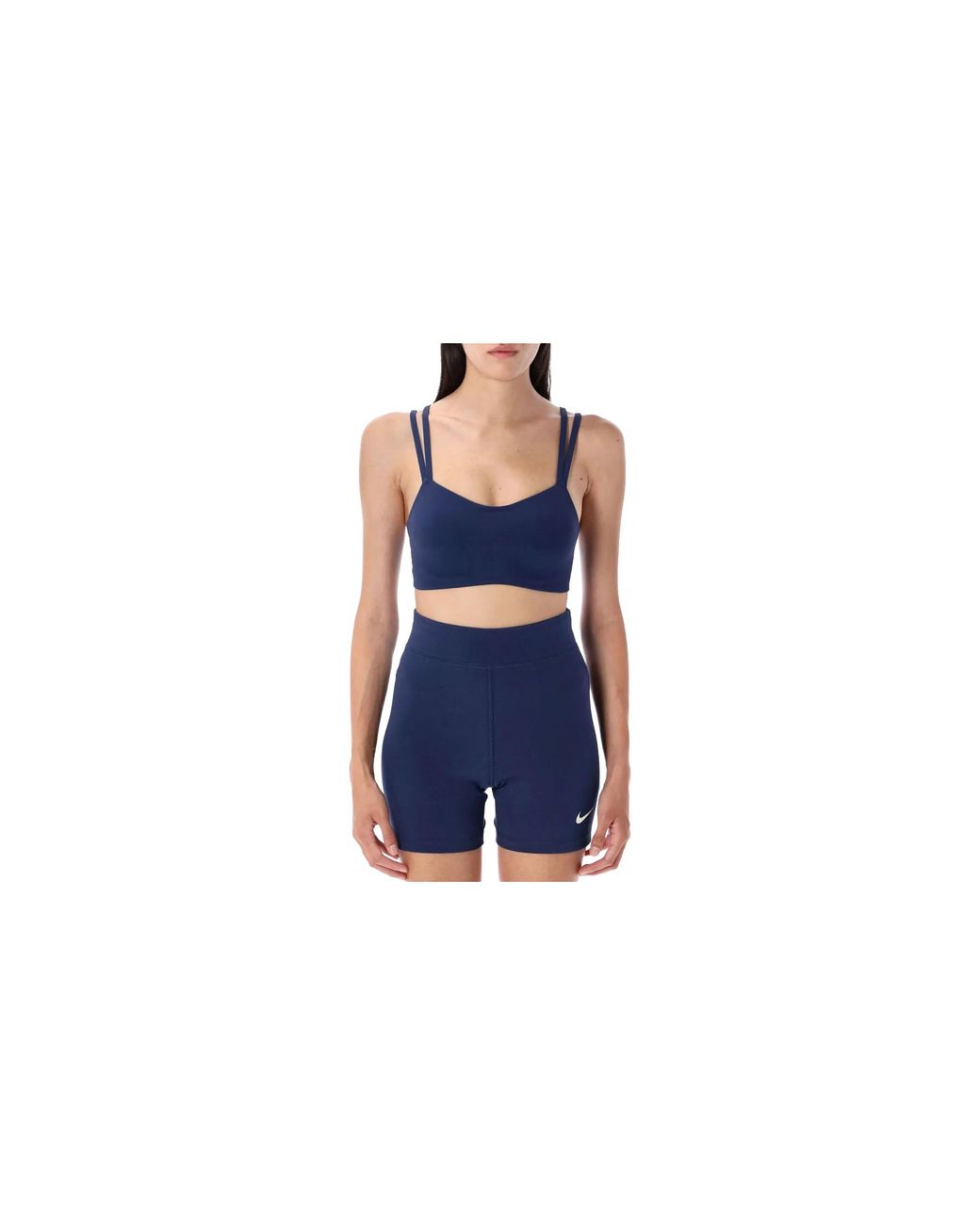 Nike Blue Zenvy Strappy Light-Support Padded Sports Bra "Midnight" Do6608 410"