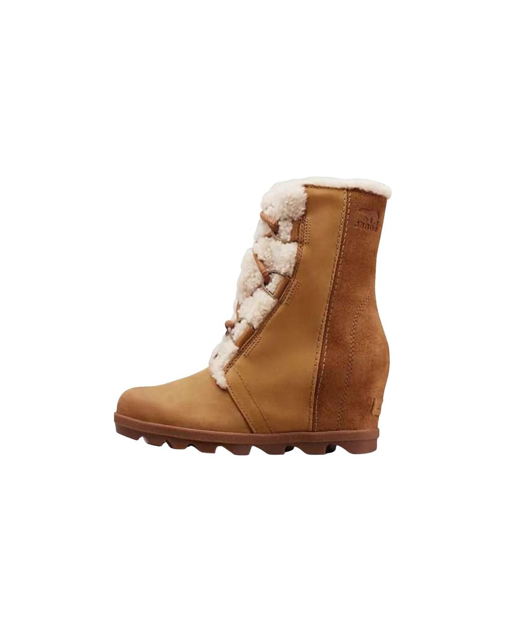 Sorel Brown Joan Of Arctic Wedge Ii Shearling "Velvet Tan" Nl3764 242"